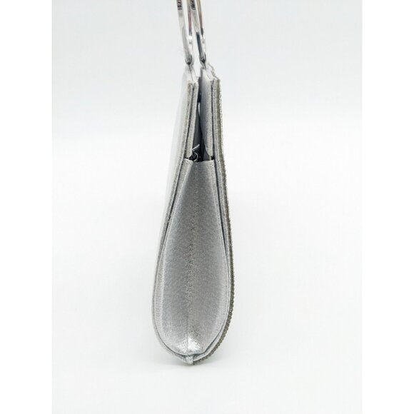 INC Brynnn embellished crystal front bangle handle women's clutch - SILVER - Picture 8 of 11